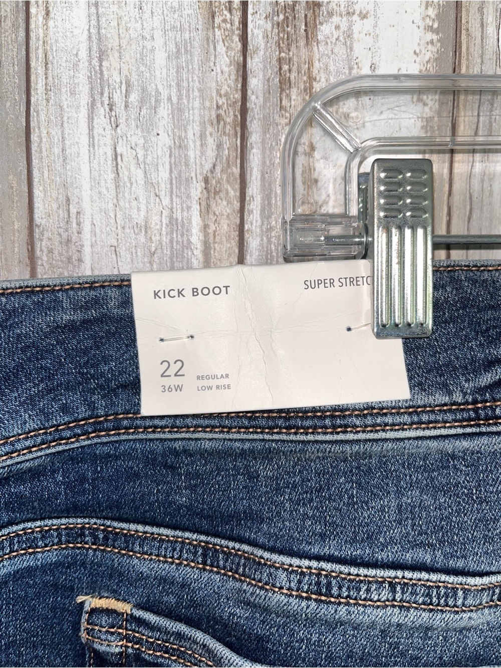 American Eagle Kick Boot Jeans Size 22 Low Rise Super Stretch Dark Wash NWT - Picture 6 of 6